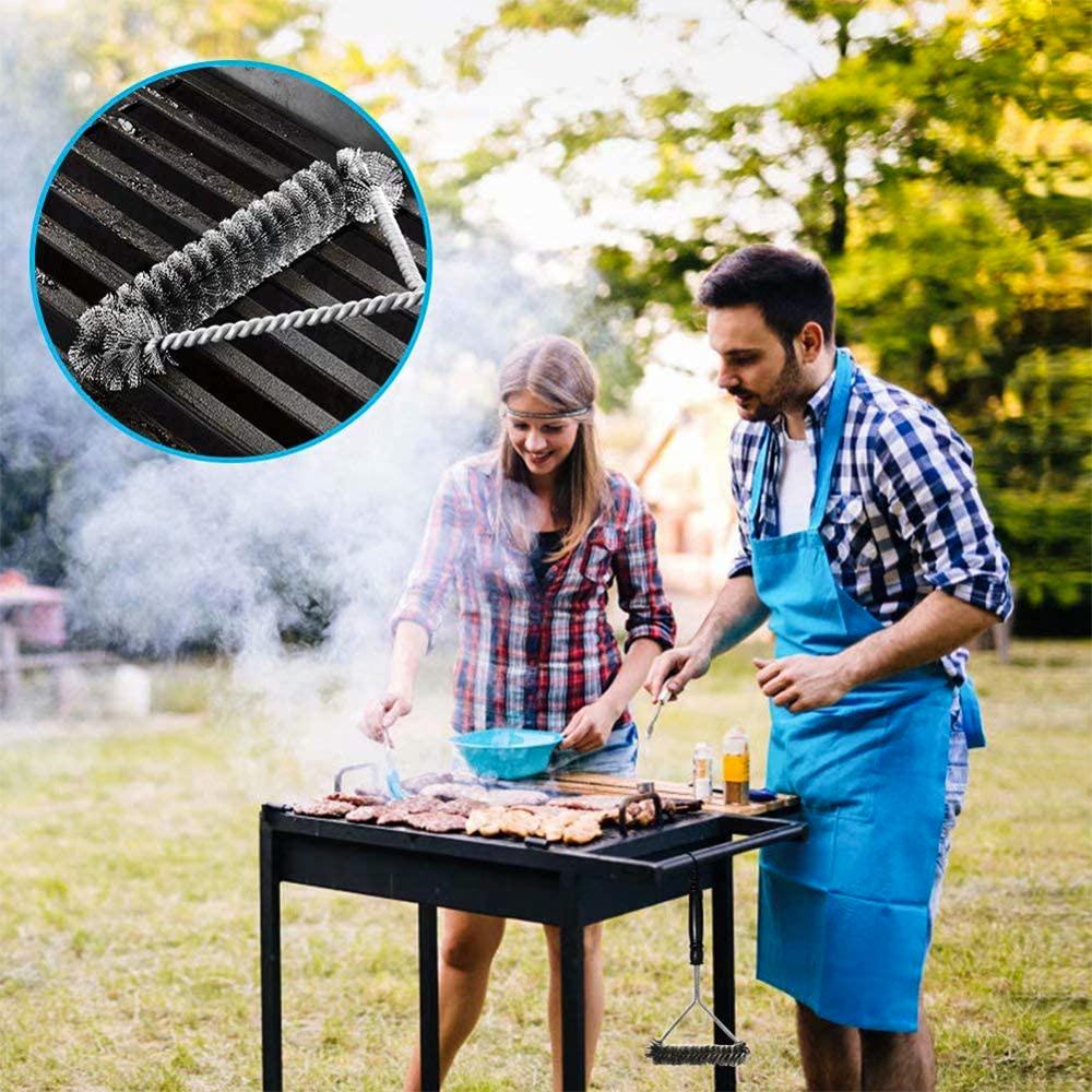 Kit de cepillo de limpieza para parrilla de barbacoa, herramienta de cocina de acero inoxidable, accesorios para exteriores y cocina