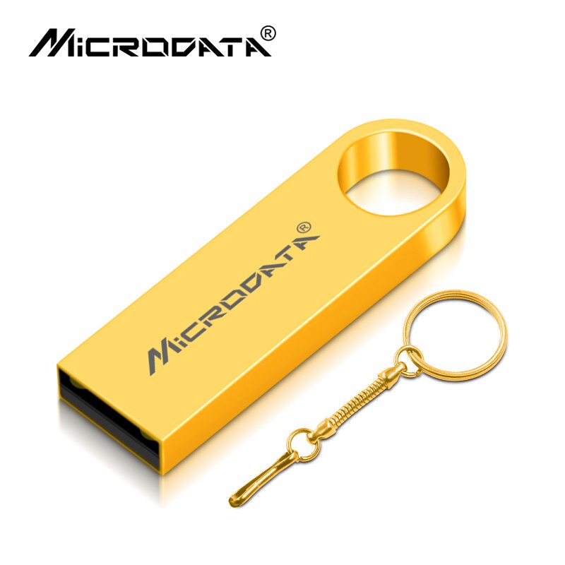 Super dünne metall usb-stick 8GB 16GB 32GB 64GB 128GB wasserdichte USB 2,0 speicher usb stick flash disk mini stift stick: 128GB / Gold