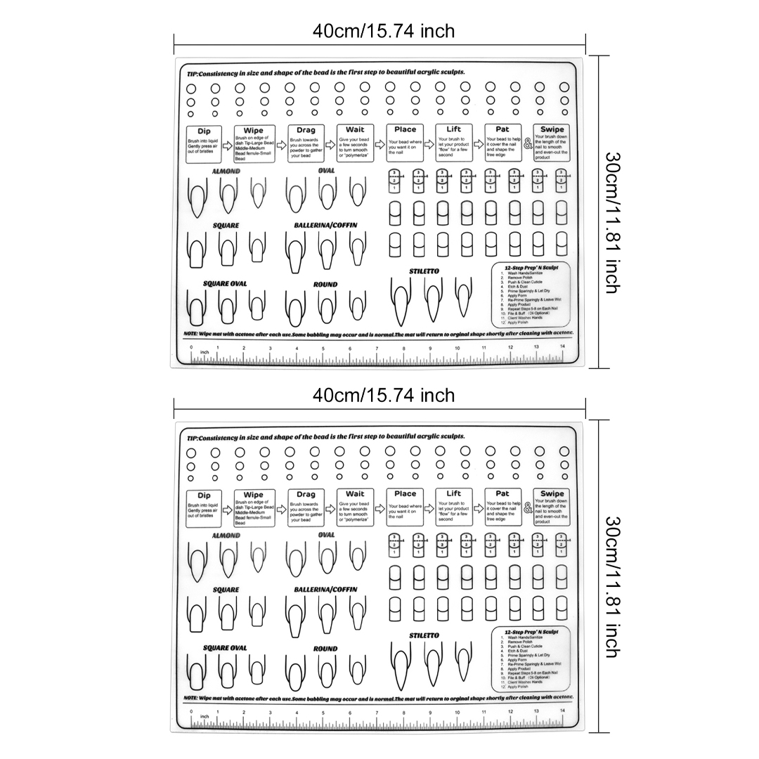 Silicone Nail 3D Nail Art Display Training Practice Sheets Art Lines Practice UV Acrylic Nails Template Learning Sticker: 2pcs