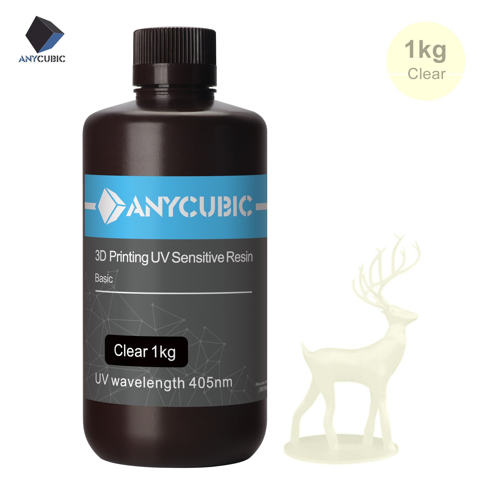 ANYCUBIC Photon 405nm UV Resin 500G/1L for Photon 3D Printer LCD UV Sensitive Liquid Printing Material Photosensitive Uv Resin: Transparent-1KG
