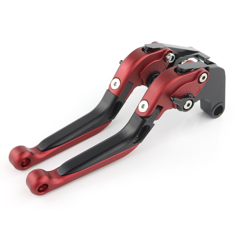Palancas de freno de embrague para Yamaha Tenere 700, palancas de freno CNC plegables y ajustables, accesorios de aluminio extensibles para motocicletas: Black and Red