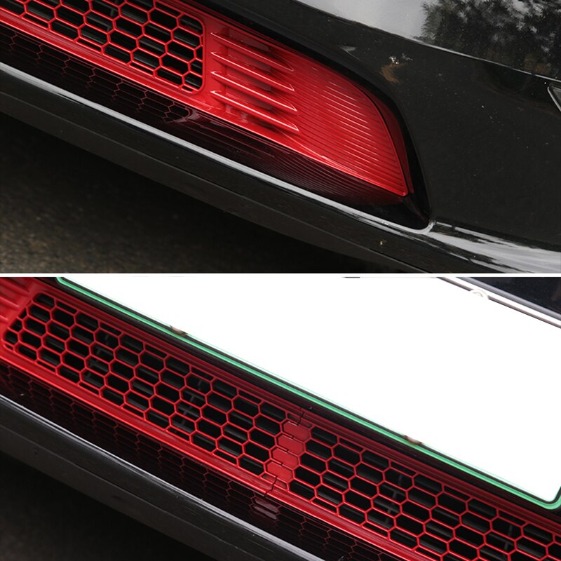 1 para przedni zderzak samochodowy plaster miodu krata czarny czerwony centrum kratka z siatki siatki część zamienna części dla Tesla Model Y 2020 2021