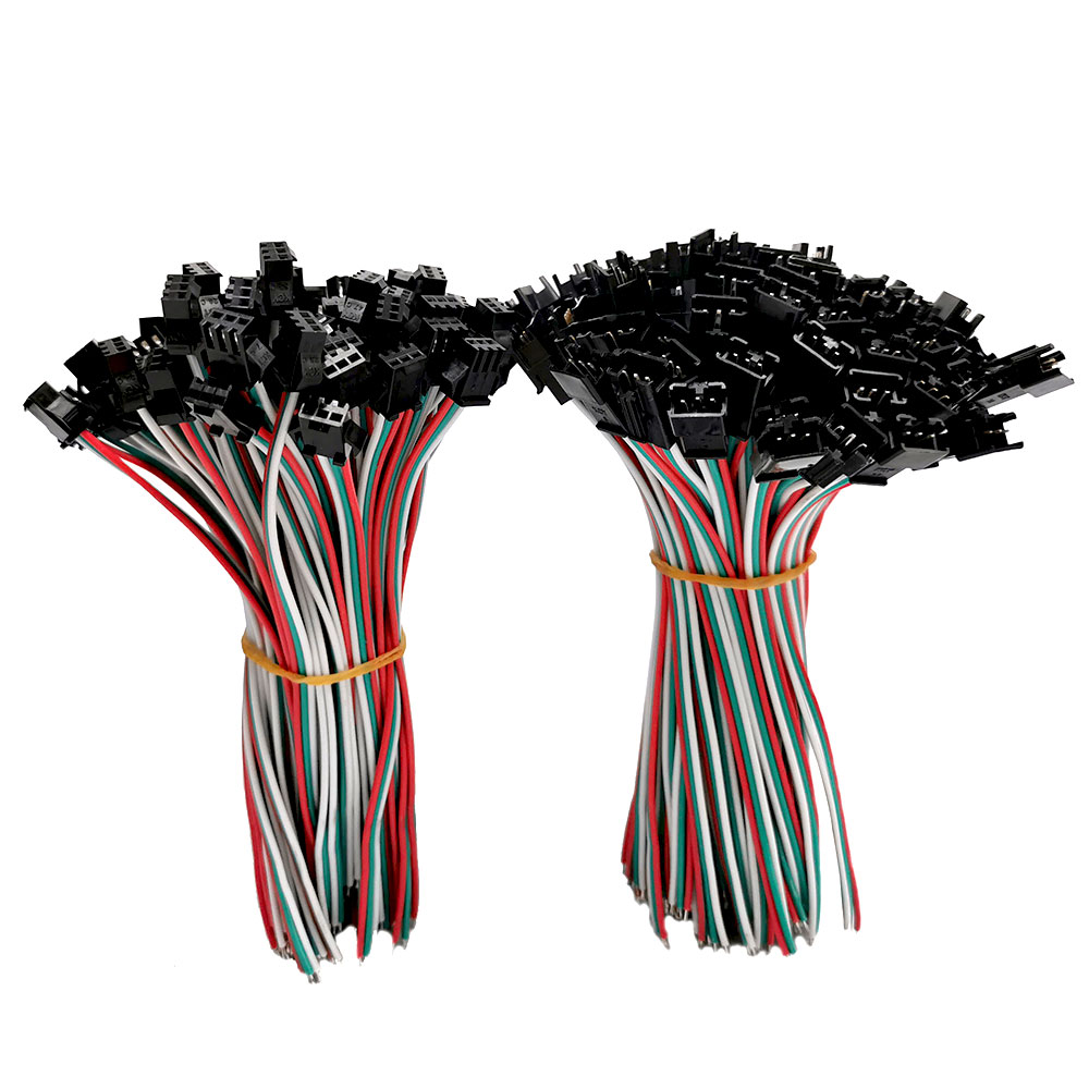 WS2811 WS2812B SK6812, conectores LED JST de 3 pines, 15cm hembra y macho, cable rojo, verde, blanco para tira de luz RGB, 10/20/50 pares