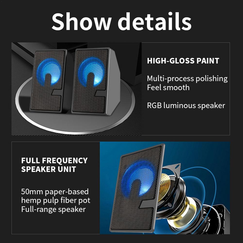 USB Wired Computer Speakers Bass Stereo Music Player Subwoofer Sound Box For Laptop Desktop Audio Speaker Multimedia Loudspeaker