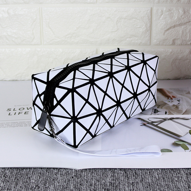 luxus Geometrische Kupplung Geldbörsen Frauen Handtaschen Große Kapazität Lange Gefaltet machen-hoch Taschen Damen Abend Klappe Tasche: Weiß