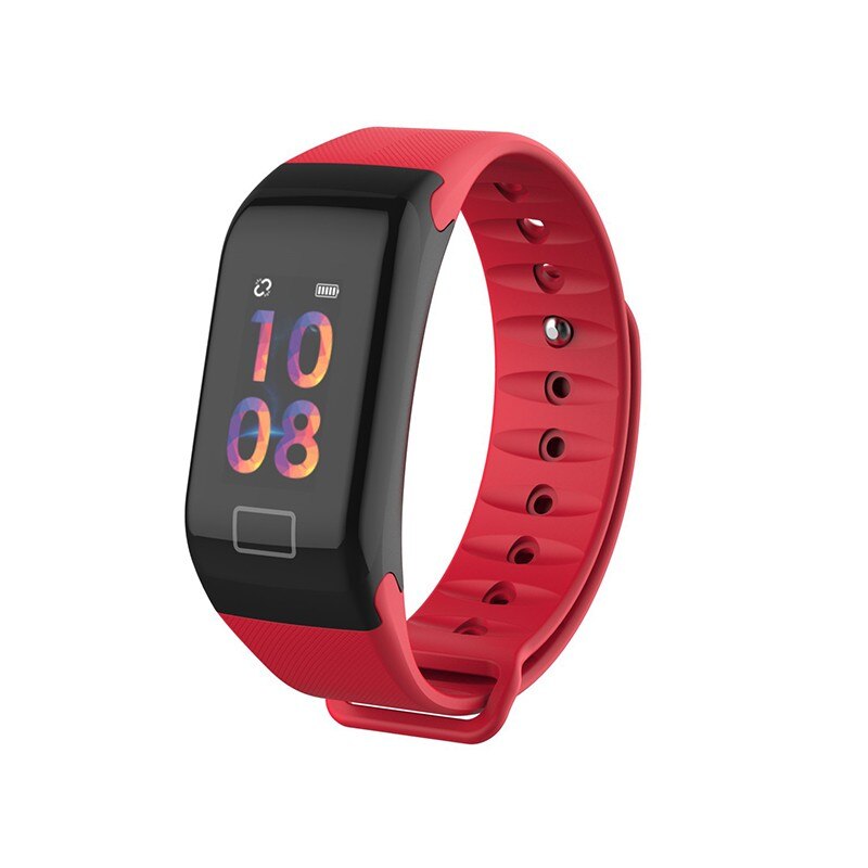 Smart Armband Met Druk Meting Kleur Scherm Stappenteller Fitness Tracker Hartslagmeter Sport Armband: Red