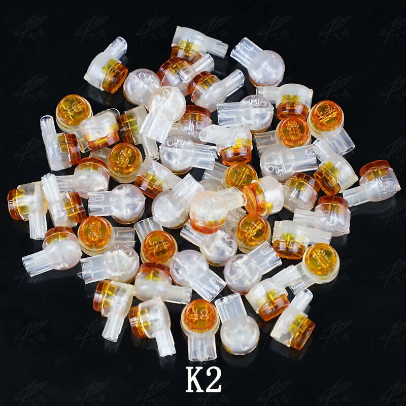 50pcs Rj45 Connector Crimp Connection Terminals K1 K2 K3 Connector Waterproof Wiring Ethernet Cable Telephone Cord Terminals: K2