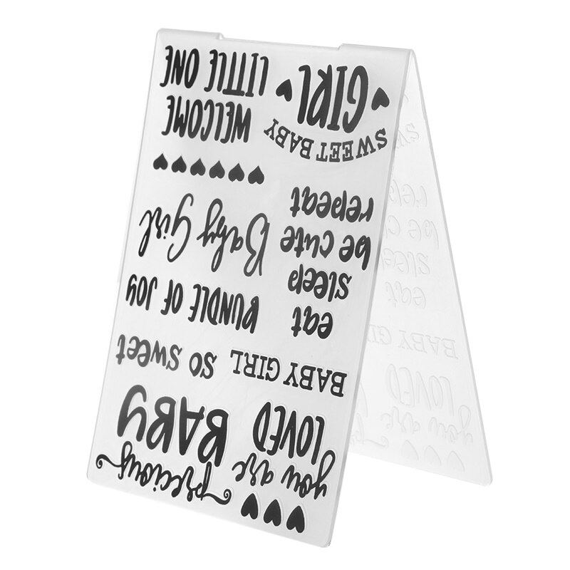 Plantillas de plástico con frases de palabras para niña, carpetas para manualidades en relieve para álbum de recortes DIY y tarjetas de papel, suministros de decoración