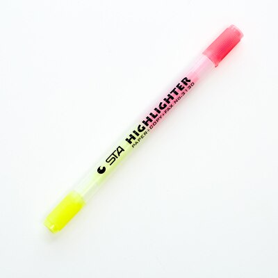 6 stk/parti 2 farver dobbeltspids highlighter gør-det-selv tuschpenne til skole bullet journal forsyninger skrivetegning tusch: B-sta -3130d