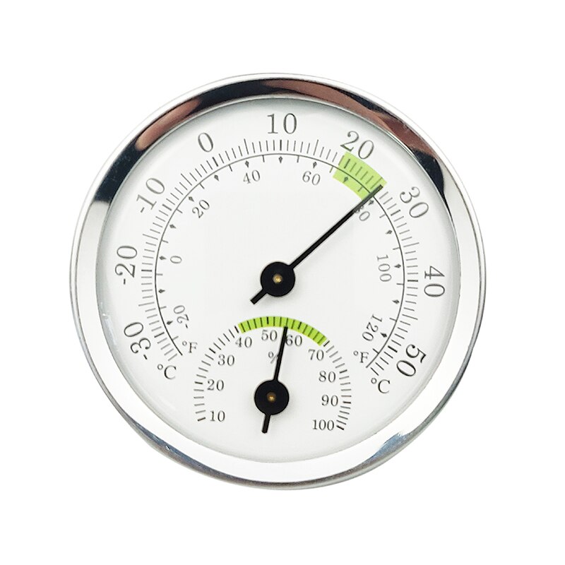 Wall Mounted Thermometer Hygrometer Mini Humidity Meter Gauge For Room Household Portable Hygrometer Weather Station: sliver