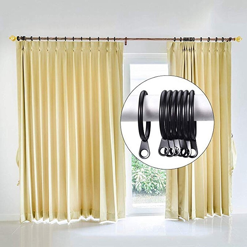 20 x Iron Curtain Ring Curtain And Rod Suspension Ring, Inner Diameter 32Mm (Black)