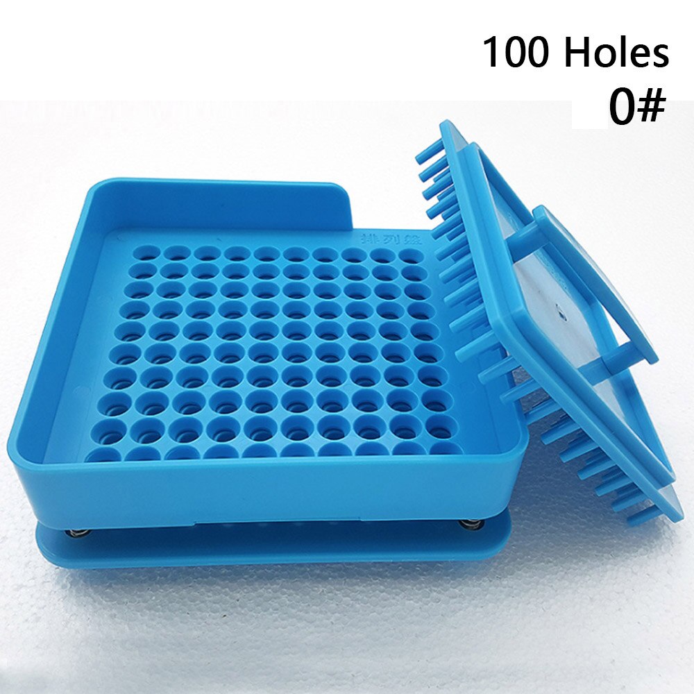 100 Holes Manual Capsule Filling Machine Manual Encapsulator Capsule Filling Board #000 #00 #0: Blue without plate