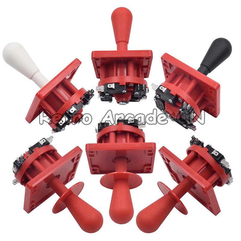 México joystick arcade peças de máquina de jogo de luta vara lidar com plástico oval rocker construção áspera micro-movimento 4/8 maneira: red