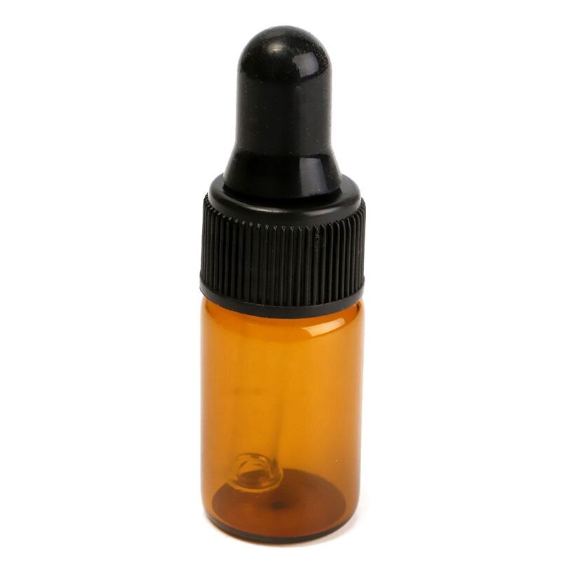 10Pcs 3Ml Lege Bruine Glazen Dropper Flessen Met Pipet Voor Essentiële Olie