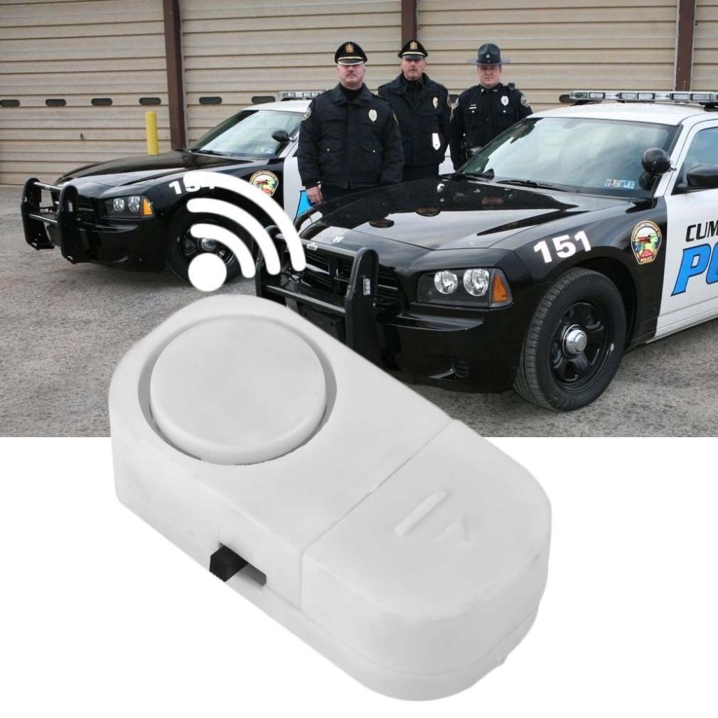 Mini Self-adhesive Wireless Door Window Magnetic Sensor White 90 dB Super Loud Burglar Entry Alarm Alert With Sticker Dustproof