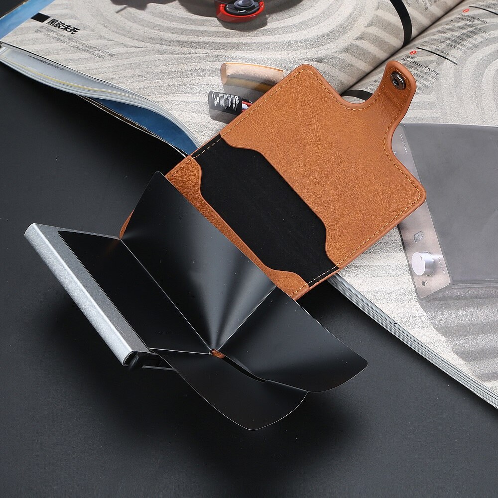 RFID Automatic Wallet Credit Card Holder Case Aluminum Alloy Anti-Degaussing Anti-Theft RFID Bank Credit Card