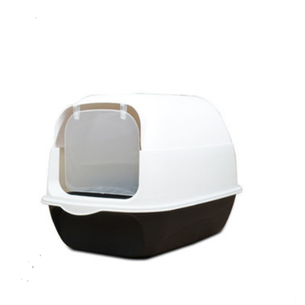 All-enclosed Cat Litter Basin Large Cat Toilet Cat Litter Basin Anti-smelly Cat Litter Basin Anti-splashing Cat Litter Basin: black