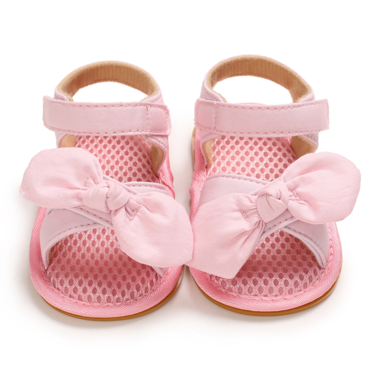 Baby Mädchen Sommer Bownot Sandalen Atmungsaktive Sanft Sohle Nicht-Unterhose Offene spitze Wohnungen Kleinkind Vor-Wanderer Baby Schuhe: D / 7-12 Monate