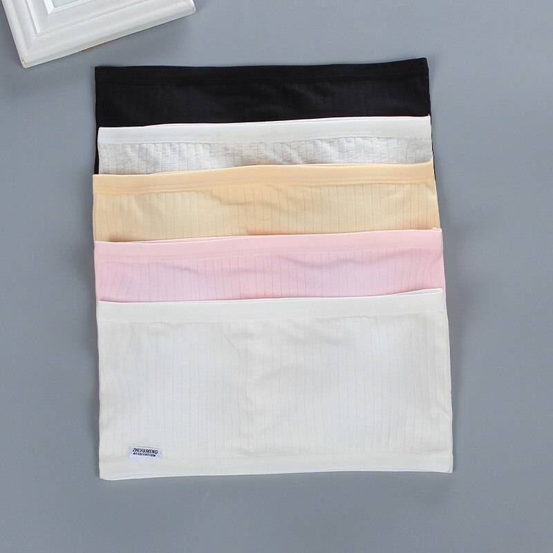 Teenage Girls Tube Top Girls Strapless Cotton Bottom Wrap Chest Soft Comfortable Girls Tops 10-16Y Training Bra