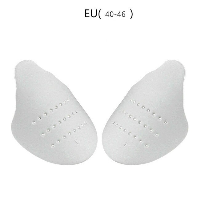 Demine Anti pli boucliers baskets protecteur pour chaussures Anti-rides embout Support chaussure civière expanseur chaussures de sport bouclier: White L size