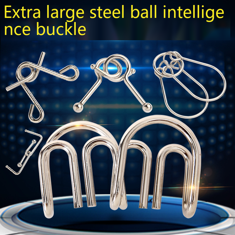 Hebilla de inteligencia de bolas de acero Extra grandes, juguetes de rompecabezas, anillo de desbloqueo de inteligencia, hebilla M, hebilla S