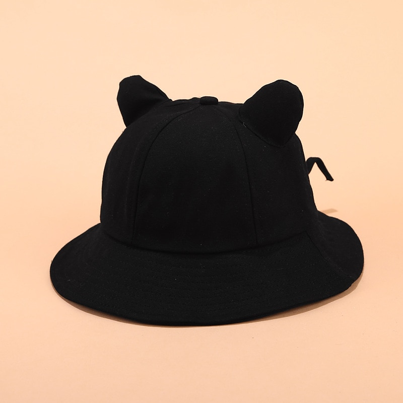 cotton Cartoon Cat ear bucket hat Fisherman hat Sun cap hats for women