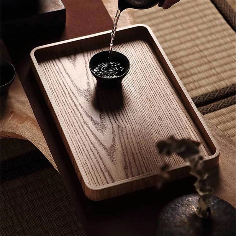 Hotel Restaurant Kitchen Wooden Tea Coffee Tray Dinner Food Fruit Storage Holder Outdoor BBQ Dishes Plates