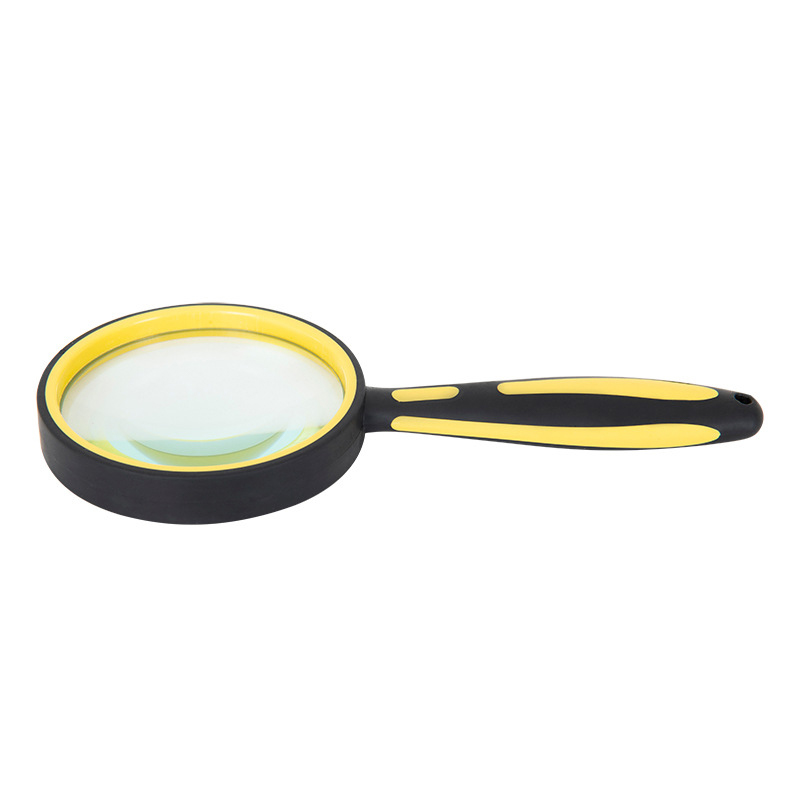 Handheld Magnifying Glass Rubber Handle Magnifier 50/60/75/100mm Lens Diameter for Antique Jade Jewelry Newspaper Book Reading