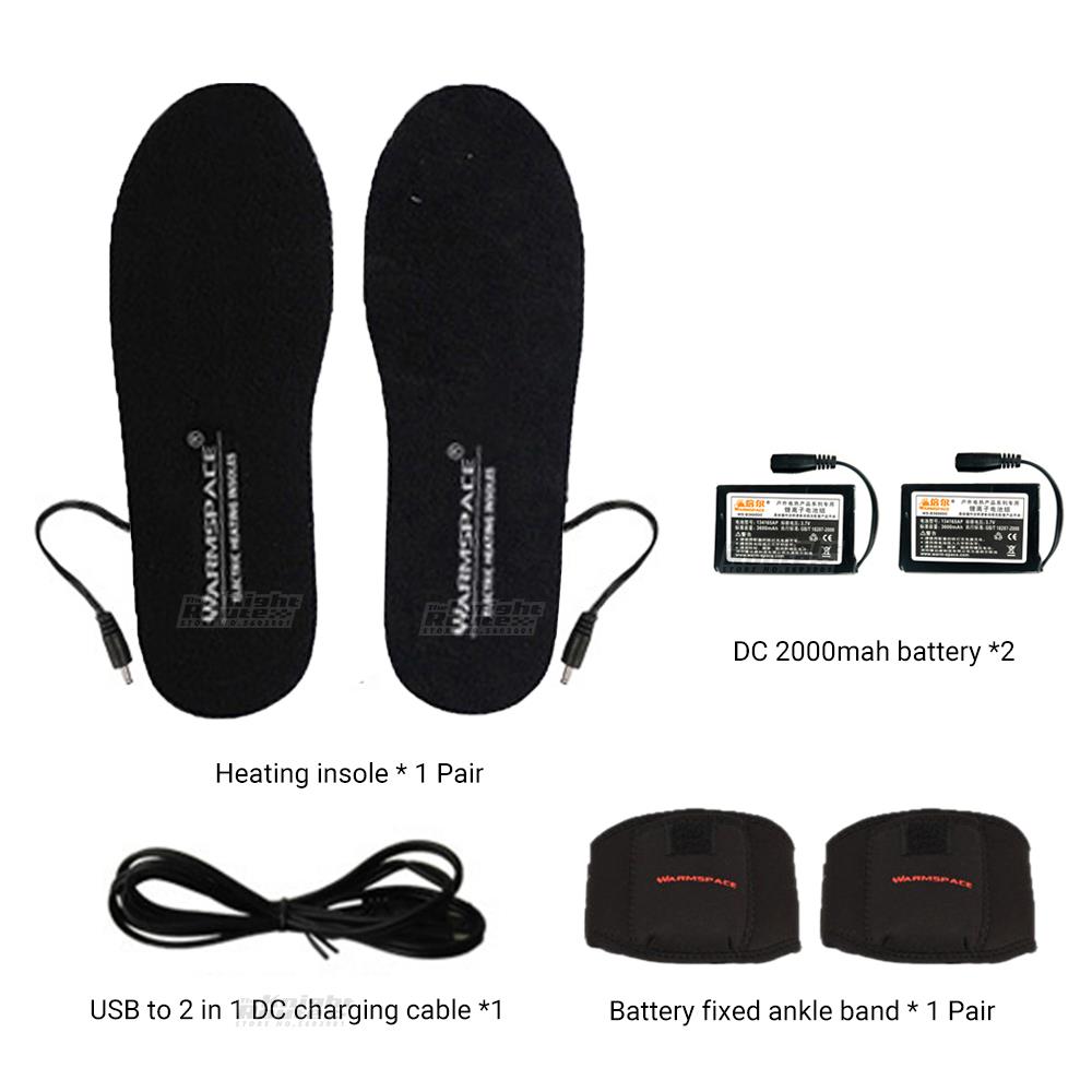 Motorcycle Shoes Heated Insoles Foot Warming Pad Feet Warmer Sock Pad Mat Winter Outdoor Sports Heating Shoe Insoles Winter Warm: Default Title