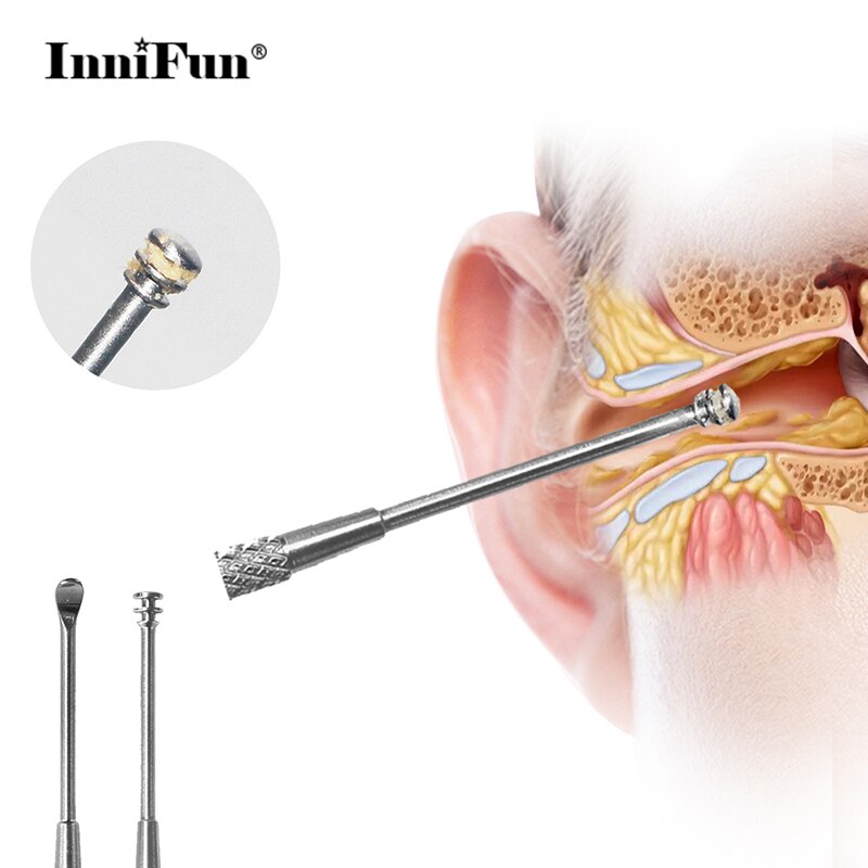 Bærbart ørevoksrens i rustfrit stål smart ørevoksfjernelsesværktøj vidunderligt blødt ørepropper øreplejerenser 1 stk