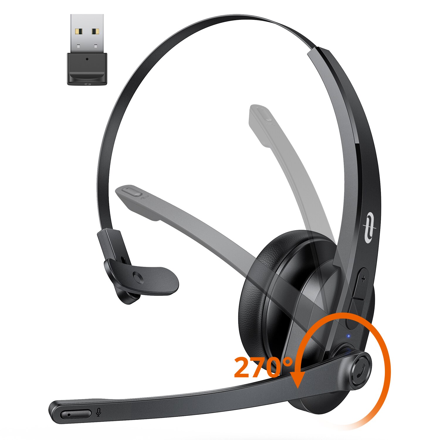TaoTronics-auriculares inalámbricos SoundLiberty 41 Ver5.0, cascos con micrófono y cancelación de ruido IA, con Dongle USB, para centro de llamadas