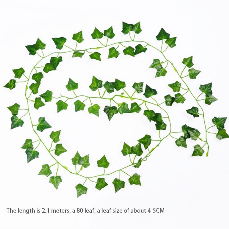 Artificial Jungle Vines Lizards Snake Reptile Pet Terrarium Decor Bendable Flexible Primeval forest Vine Vivarium Pet Habitat: Only Leaves-1