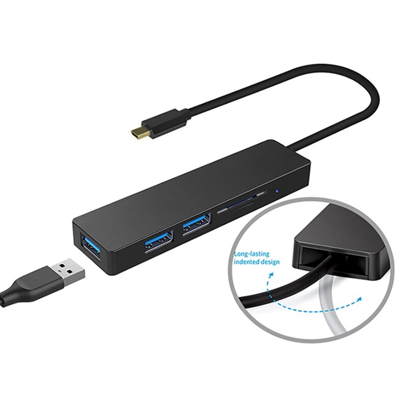 USB C HUB Docking Station Hub 5-In-1 Card Reader USB3.0 Is Suitable for All USB C Devices, PC/Tablet/Mobile Phone