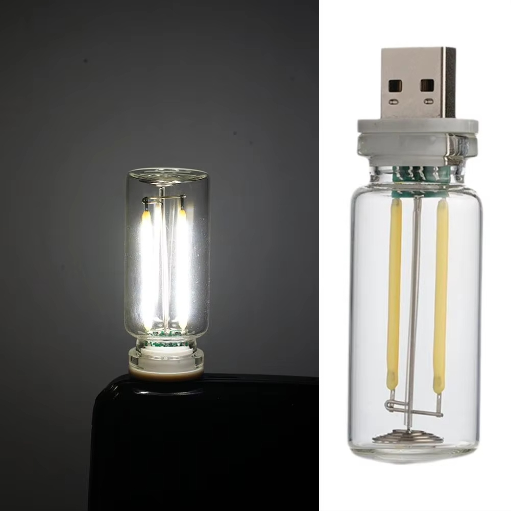 Bil-usb led-glödtrådslampa med touch-dimmer 5v retro led-lampa 0.3w bärbar belysning med plugg och uppspelning dekorativ atmosfärslampa: Djupblå