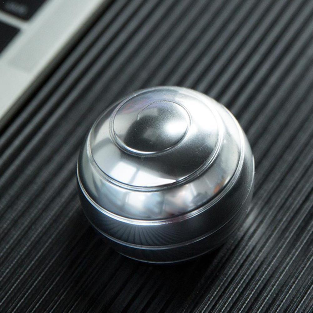 Desktop Decompression Rotating Spherical Gyroscope Gyro Toy Illusion Flowing Desk Optical Toy For Adult Finger Metal U2I4