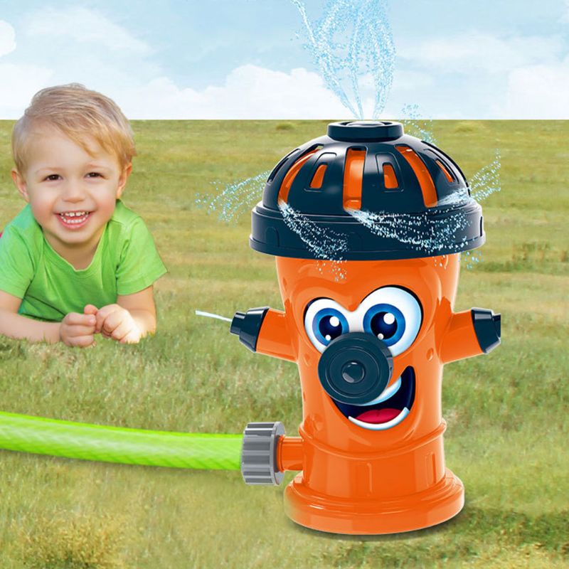 Outdoor Water Spray Sprinkler for Kids Backyard Spinning Fire Hydrant Sprinkler Toy for Toddlers Attaches to Standard Garden Hos