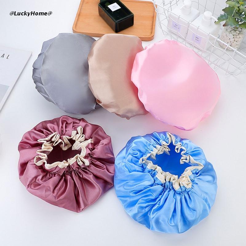 Bonnet de bain épais Double couche, imperméable, pour femmes, accessoires de salle de bain, pour voyage, Spa, hôtel, maison