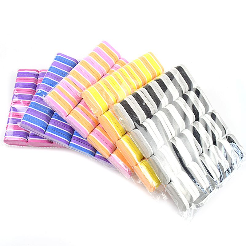 Mini éponge à ongles couleur dongle, bloc tampon, ponçage, lime, outils de pédicure et manucure, Gel, accessoires pour ongles, 50 pièces