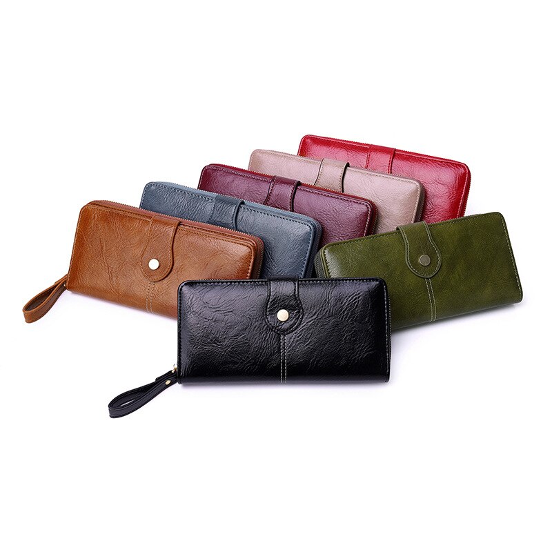 ¡Novedad! Carteras de piel sintética para mujer, monederos con cierre largo, cartera multifunción de gran capacidad con cremallera, cartera para teléfono, tarjetero