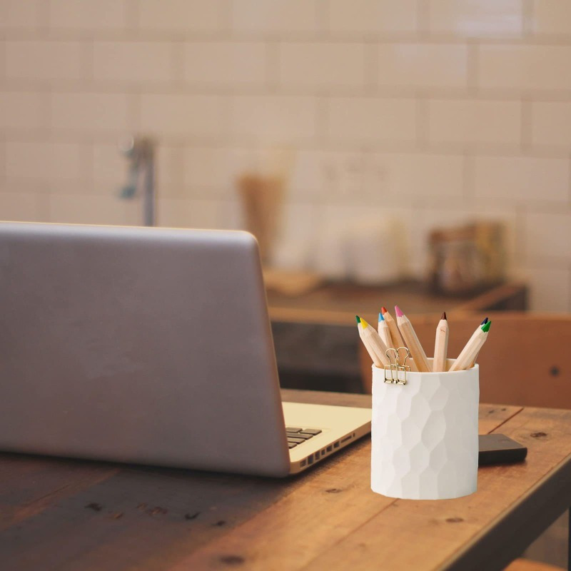 - verkoop van witte siliconen pennenhouder, pennenbakje, klein bestekrekje, pennenhouder voor op het bureau van een student, make-up opbergdoos.
