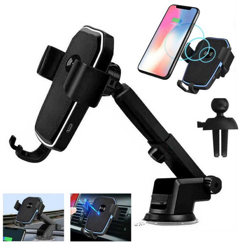 Bezprzewodowa ładowarka samochodowa 10W, przyssawka samochodowa + uchwyt na telefon powietrze kratka wentylacyjna, automatyczne mocowanie robić IPhone XR X 8 11 Samsung S10