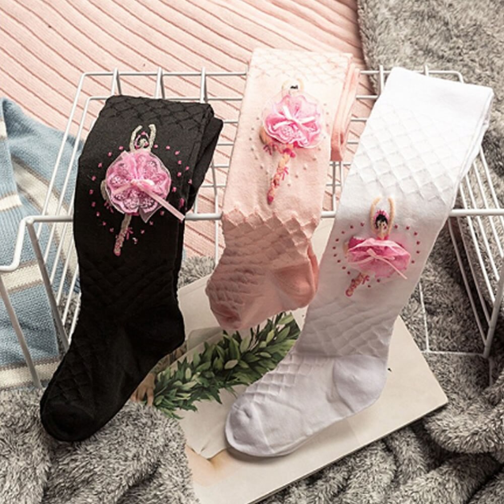 Collants de printemps et d&#39;automne pour petites filles, vêtements pour enfants, bas blancs de Ballet,