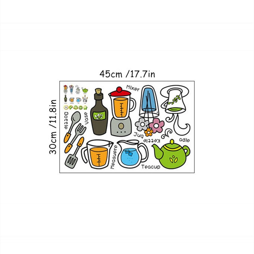 Most popular kitchen poster stickers Food Drink 3d vinyl decals dining room fridge decoration adhesive mural wallpaper 45*30cm: AY1059