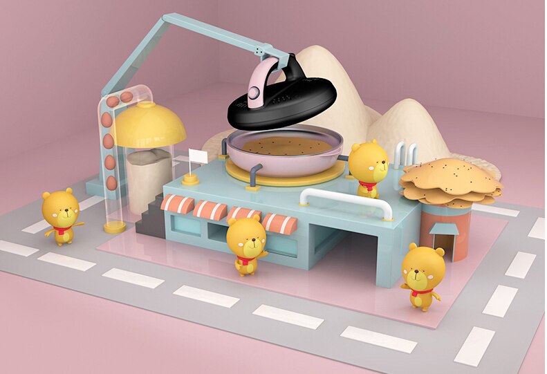 Automatic Non-stick Crepe Makers mini Pancake machine Pizza Maker Household Kitchen Tool electric baking pan Metal stent EU