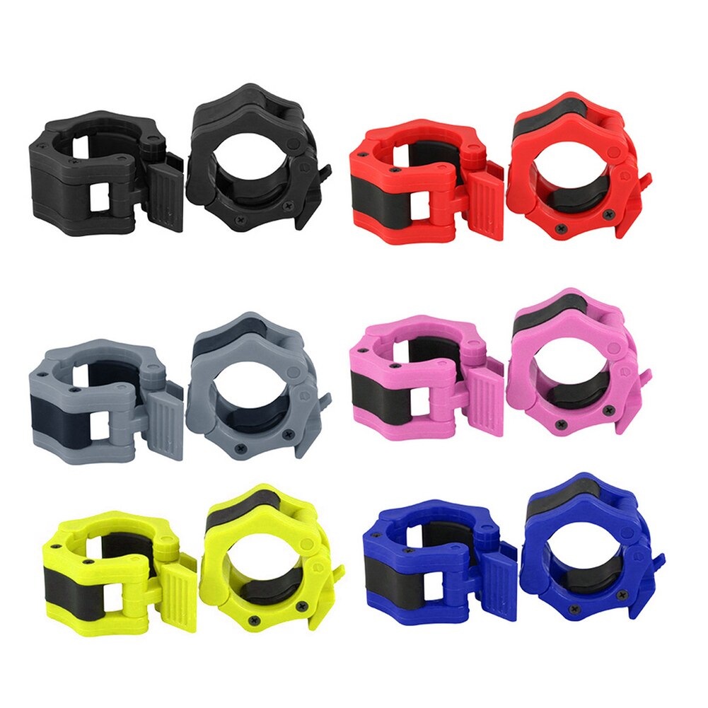 1Pair Dumbbell Locking Buckle Barbell Collar Lock Clips Rod Clamp Weight lifting Bar Gym Fitness 50mm Training Muscle Clamp Bar