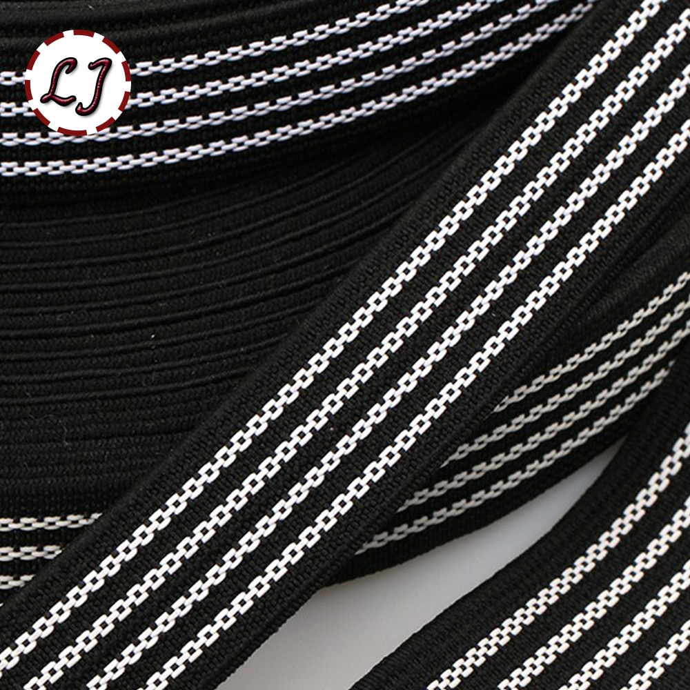 Banda elástica antideslizante para traje de esquí, cinta elástica para embarazadas, accesorios de costura para el hogar, color blanco y negro de , 20mm, 25mm,