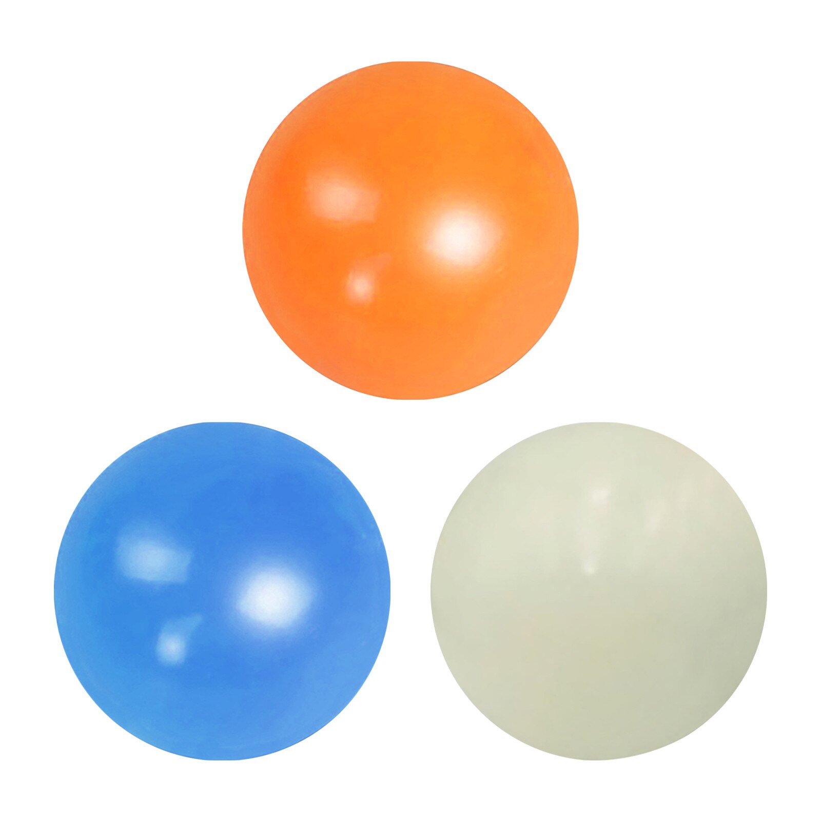 4pcs Size 70mm Globbles Stress Wall Ball Sticky Fluorescent Target Toys Rebound Ball Anti Stress Fidget Toy Decompression Throw: 3pcs 70mm C