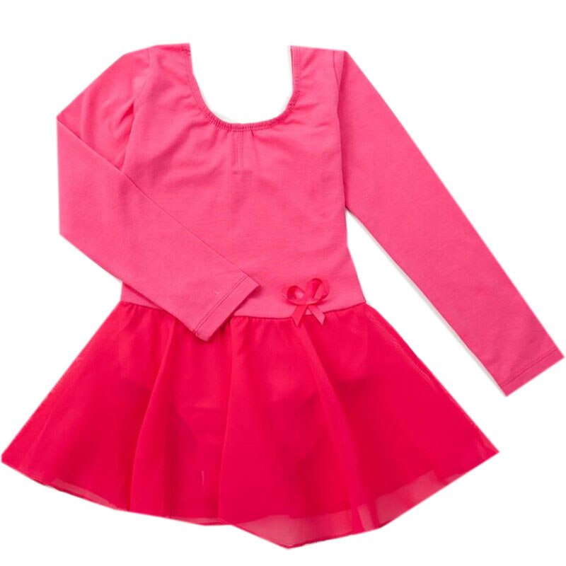 Mädchen Ballett Trikot freundlicher Langarm tanzen Kleid Mit Ballettröckchen Felsen Gymnastik Klassische Einteiliges Ballerina Outfit