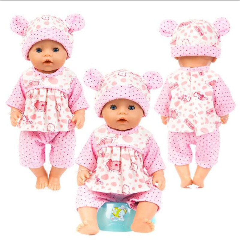 Born Baby Fit 18 pouces 43cm vêtements de poupée trois bleu lapin bleu lapin grenouille bleu Bea poupée accessoires pour bébé d'anniversaire