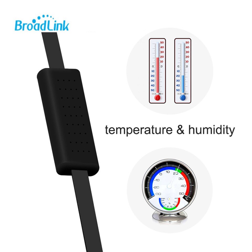 Broadlink-mando a distancia RM4 Mini Universal para el hogar, dispositivo con Audio y vídeo, wifi, Compatible con Alexa, Google Home y IFTT: hts2 sensor only